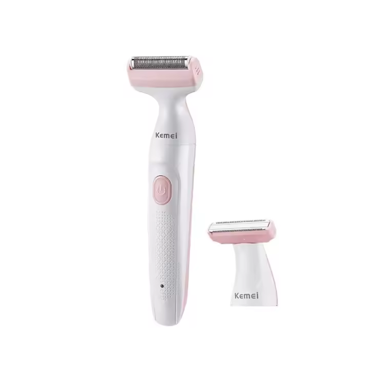 Kemei-Afeitadora eléctrica inalámbrica para mujer, maquinilla de afeitar recargable de una hoja, recortadora de Bikini, piernas, axilas, depilación de cuerpo público, indolora - 1