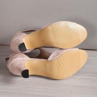 Bolsa simple y de moda con cremallera trasera y zapatos con boca de pez sandalias de aguja vacías laterales de gran tamaño de verano para mujer - details 6