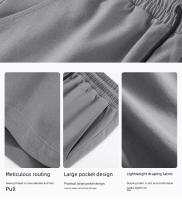 Pantalones cortos de seda de hielo a la moda, novedad de verano 2024, pantalones cortos Ins de cinco minutos para hombres y mujeres, pantalones casuales, tecnología de cinco protecciones - details 5