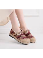 Zapatos de cáñamo de estilo étnico, de tela, de suela plana y lino bordado, transpirables y clásicos, para mujer, antideslizantes para interiores y exteriores, 2025 - details 3