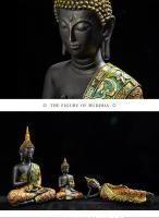 Estatua de Buda Grande Hecha a Mano de Resina Verde Arte Budista Hindu para Decoración del Hogar - details 3