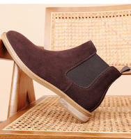 Nuevas botas Chelsea, botines cortos de piel abatible, botas de gamuza de vaca de cuero genuino para hombres - details 11
