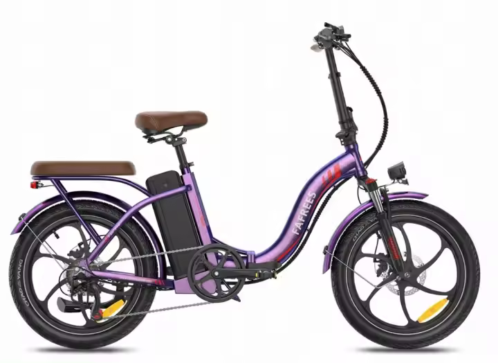 FAFREES F20 Pro+ Bicicleta Eléctrica Plegable, Freno de Doble Disco+SHIMANO de 7 Velocidades, Neumáticos de 20*3,0 Pulgadas, Velocidad Máxima de 25km/h, Batería de 36V 22.5Ah, Pantalla LCD, Alcance de 85-100km, Púrpura - 1