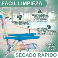 Pack 2 Sillas Playa Plegables |   Ligera Portátil |   Baja y Reclinable de 4 Posiciones |   para Camping, Piscina, Terraza o Jardín Azul - details 31