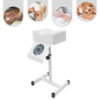 Silla de pedicura móvil, silla para el cuidado de los pies con succión, taburete de salón, reposapiernas ajustable en altura, reposapiés, reposapiernas para reposapiernas, salón de belleza y salón de uñas, 31 x 28 x 45 cm (blanco) - details 0