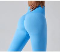Pantalones deportivos ajustados de secado rápido para mujer, pantalones de Yoga ajustados, pantalones de Yoga de punto sin costuras, pantalones de chándal transpirables antitratamiento para gimnasio y Fitness - details 15
