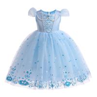 Vestido de princesa de lentejuelas de verano para niños, disfraz con estampado azul, vestido elegante de Reina de la nieve para niñas, regalo de cumpleaños para niños - details 1
