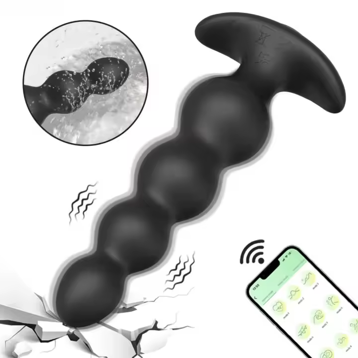 Leten APP cuentas vibratorias Butt Plug para hombres mujeres Gay juguetes sexuales flexibles bala vibrador masajeador de próstata bolas anales eróticas - 1