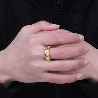 Mantra de seis caracteres giratorio de acero de titanio para hombre, anillo con esvástica, corazón, sutra, nube auspiciosa - details 4