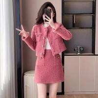 Otoño/Invierno nuevo conjunto elegante de dos piezas: chaqueta y falda de lana elegantes y gruesas, traje de dama sofisticado gran oferta - details 26
