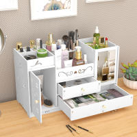 Organizador de cosméticos de 2 cajones, caja de almacenamiento de escritorio de PVC, para maquillaje y joyería - details 6