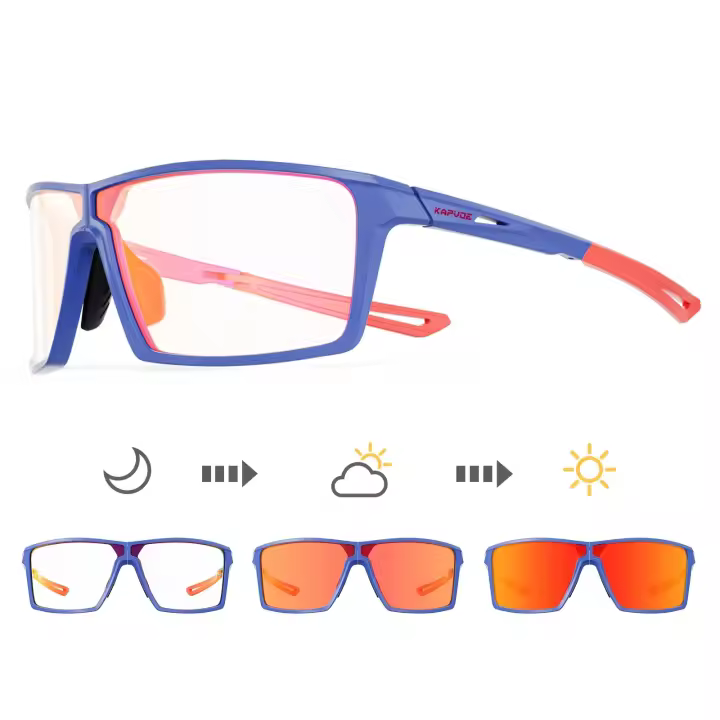 Kapvoe-gafas de sol plegables para hombre y mujer, lentes fotocromáticas de moda, antivaho, portátiles, para ciclismo de montaña y carreras, UV400 - 1