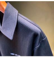 Novedad de verano de 2021: polo falso de dos piezas, camisa fina holgada de manga corta con cuello en V para hombre y cuello plegable - details 10