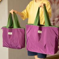 Bolsa de comestibles reutilizable, bolsa de compras plegable de gran capacidad con cierre de cordón, bolso de hombro ecológico plegable - details 9