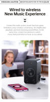 Receptor y transmisor de Audio Bluetooth 5,4, 3,5 MM, AUX, compatible con tarjeta TF, micrófono, adaptador inalámbrico para coche, avión, TV y PC - details 10