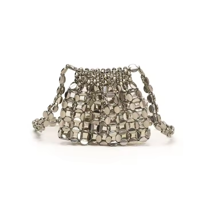 Bolso de noche con lentejuelas para banquete, bolso para axila con temperamento, bolso de hombro con purpurina, Bolso pequeño, Mini bolso cruzado tejido con cuentas para fiesta - 1