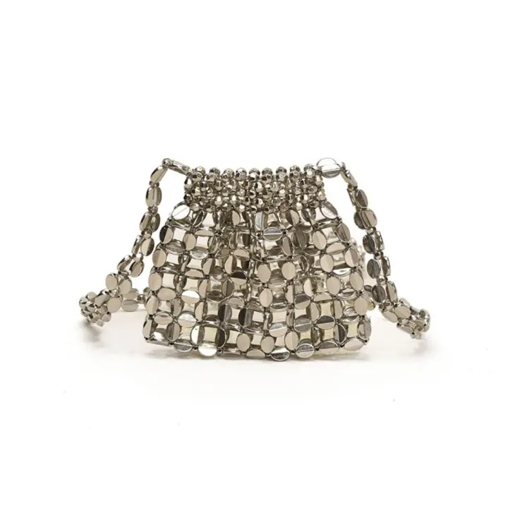 Bolso de noche con lentejuelas para banquete, bolso para axila con temperamento, bolso de hombro con purpurina, Bolso pequeño, Mini bolso cruzado tejido con cuentas para fiesta - 1