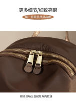 Bolso trasero para mujer, mochila antirrobo, bolsos estéticos de tendencia informal para mujer, bolsa de libros de lona resistente a la suciedad de Color café, resistente al desgaste - details 10