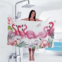 1 pieza de toalla de playa con estampado de flamenco rosa de 160x80 cm, tela de fibra ultrafina suave engrosada y agrandada - details 0