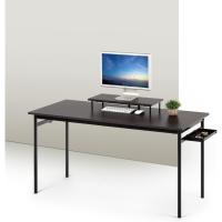 14075cm, Escritorio negro de metal con almacenamiento y soporte para monitor, Escritorio con acabado espresso, Mesa para ordenador, Montaje sencillo - details 8