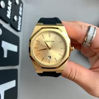 Reloj octogonal con cinta de silicona para hombre, cronógrafo de cuarzo deportivo plateado personalizado, calendario de moda - details 5