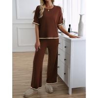 Ropa de mujer de moda 2025 primavera y verano temperamento casual de manga corta conjunto de pantalones de punto - details 30