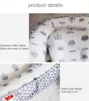 Cuna Portátil 85x50 cm con Almohada y Paragolpes de Algodón Cuna de Viaje Recién Nacido para Bebés y Niños de 0 a 12 Meses Desmontable y Lavable Cuna Antiaplastamiento Cama Mediana Nido Biônico Almohada para bebé Cuna de Viaje - details 3