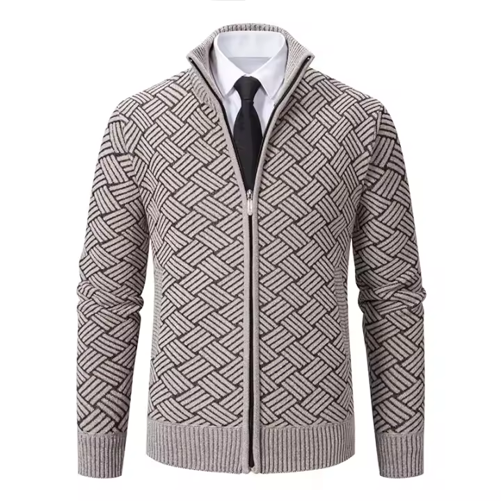 Cardigan de Piedra Thickened para Hombres Abrigo de Sudadera con Capucha Ropa de Invierno Acampada - 1