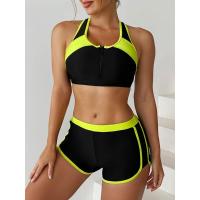 Conjunto de Bikini con cremallera para mujer, traje de baño de dos piezas con pantalón corto, traje de baño deportivo para mujer, ropa de playa para verano 2025 - details 21
