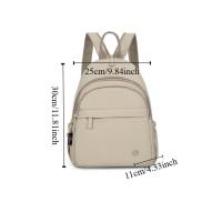 Mochila portátil de nailon para mujer, mochila informal ligera, impermeable, con múltiples bolsillos, con asa, Color sólido - details 1