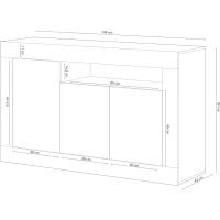 Buffet de Salón Aparador de 3 Puertas Estilo Baltik Acabado en Blanco Artik y Blanco Viejo - details 2