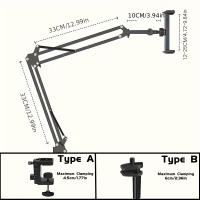 Soporte de tableta giratorio de brazo largo para cama ajustable, soporte de tableta de escritorio de Metal, abrazadera para 4,7-13 "para iPad Mini Air Pro - details 5