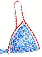 Bikini de 2 Piezas con Estampado Floral Estilo Boho Escote en V con Lazo en la Espalda Descubierta Corte Alto para Mujeres Moda - details 4
