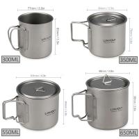 Taza de titanio ultraligera con utensilios de cocina plegables, camping villa, senderismo, picnic, lixiviación, 300ml/350ml/550ml/650ml/750ml - details 4