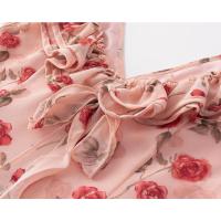 Vestido largo de gasa estampado con volantes, escote en V doble, estilo chaleco, cola de pez y falda paraguas, para vacaciones francesas. - details 4