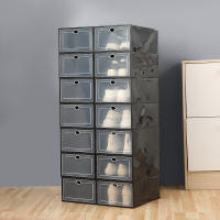 Caja de zapatos transparente casa dormitorio engrosado PP plástico flip zapatos caja de almacenamiento a prueba de polvo zapatos de juego plegable - details 1