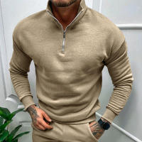 Chaqueta de color liso con cuello alto y media manga larga, para hombre - details 36