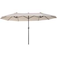 Parasol Doble para Jardín Sombrilla Gigante Anti UV con Manivela Tamaño 4,55x2,65x2,38 m Color Gris - details 18