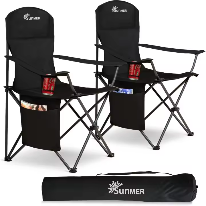 Camping-BK-2Pcs- 104004   Camping, Negro, Talla única - 1
