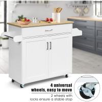 Cocina, Armario de Cocina con Toallero y Estante para Especias, Cajón Grande y Estante Ajustable, - details 1