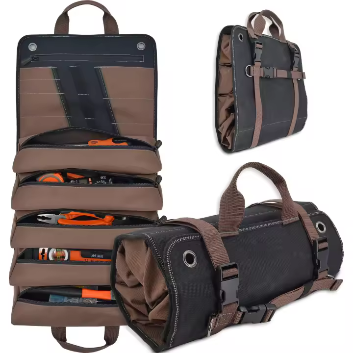 Rollo de herramientas con 15 bolsillos, bolsas de 15l, rollo de bolsa de herramientas, bolsa enrollable, organizador de rollo de herramientas - 1
