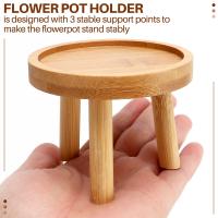 Soporte de madera para plantas, Base para maceta, taburete alto, balcón, suculenta, estante redondo para flores, interior y exterior - details 4