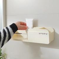 Soporte para secador de pelo montado en la pared, estante de almacenamiento para secador de pelo de gran capacidad, ahorro de espacio, organizador de secador de pelo de plástico autoadhesivo - details 2