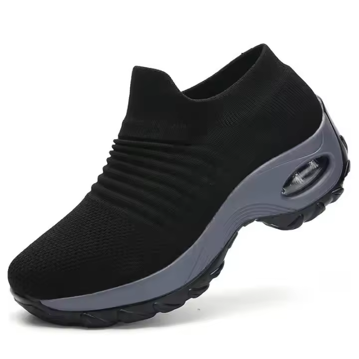 Zapatos deportivos de talla grande para mujer 2025 Zapatos planos de 1 cm con plantilla de aire y almohadilla - 1