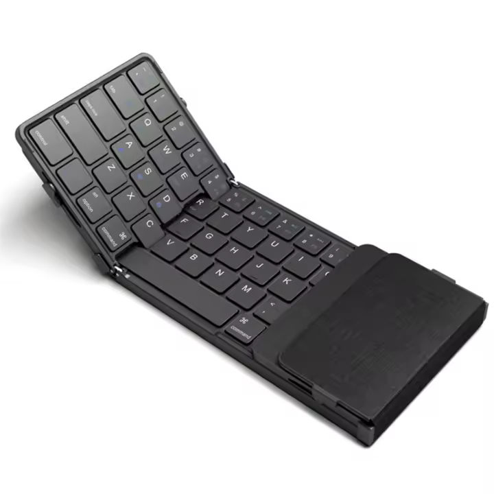 Teclado inalámbrico plegable con Bluetooth, dispositivo con panel táctil, recargable, para Windows, IOS y Android - 1