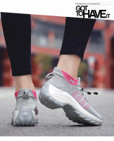 Zapatos para caminar de marca para mujer, zapatillas de deporte con calcetines de punto transpirables, zapatos cómodos para lactancia, zapatos deportivos con plataforma informales - details 16