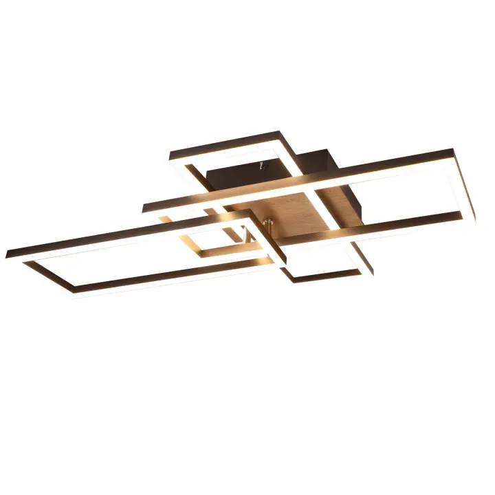 CBJKTX Luz de techo LED 3000K Lámpara de dormitorio de madera negra Luz de techo de diseño moderno 32W Blanco cálido - 1
