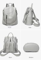 Mochila De piel auténtica para mujer, bolso de hombro de piel de vaca con retales, antirrobo, para viaje, universidad, 2023 - details 2