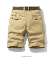 Shorts De Verano Para Hombre 100% Algodón Sólido Calidad Superior Ropa Social Casual Bermudas Sueltas De Lujo En Caqui Joggers De Perna Larga Cierre De Cremallera - details 4