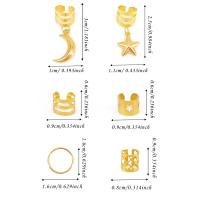 44 piezas de anillos para el cabello con diseño de estrellas y luna, huecos, para trenzas, dreadlocks, cuentas, bricolaje, clips metálicos para el cabello, tubos para trenzas. - details 0